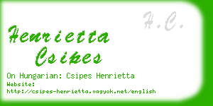 henrietta csipes business card